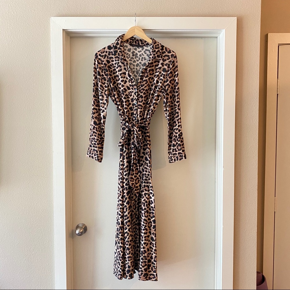 Zara animal print dress large
